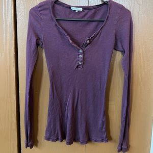 purple henley long sleeve